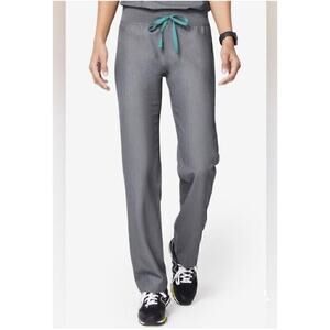 Figs Drawstring Pants Scrubs Mid Rise Straight Leg Women's Gray Size X Small